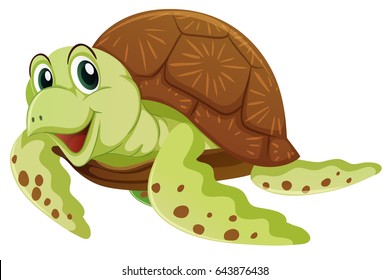 Sea Turtle Happy Face Illustration Stock Vector (Royalty Free ...