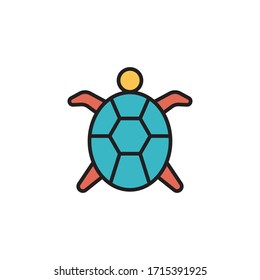 sea turtle icon filled outline vector illustration. isolated on white background