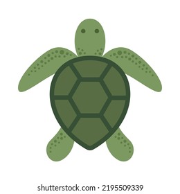 ilustración vectorial plana de icono de tortuga marina