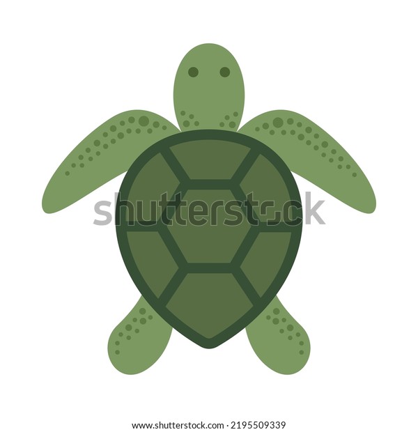 Sea Turtle Icon Flat Vector Illustration Stock Vector (Royalty Free ...