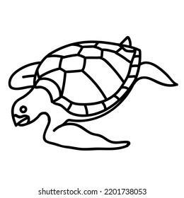 Sea turtle icon. Hand drawn vector illustration.