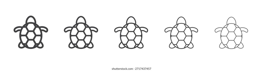 Icono de tortuga marina en el concepto de trazos lineales