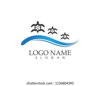 Sea turtle icon logo vector illustration