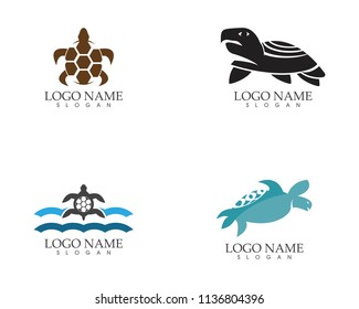 Sea turtle icon logo vector illustration