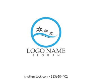 Sea turtle icon logo vector illustration