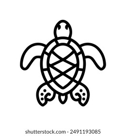 Sea Turtle icon or modern line symbol. Vector line art and icon design with bold outline. Black and white Pixel Perfect minimalistic symbol isolated white background. Silhouette simple thin sign