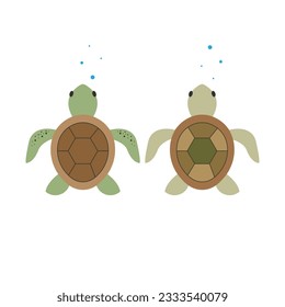 Sea Turtle Icon Set Vector Design.