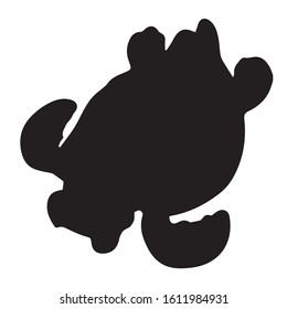 Sea Turtle Icon Silhouette. Vector Illustration. Flat Cartoon Style.