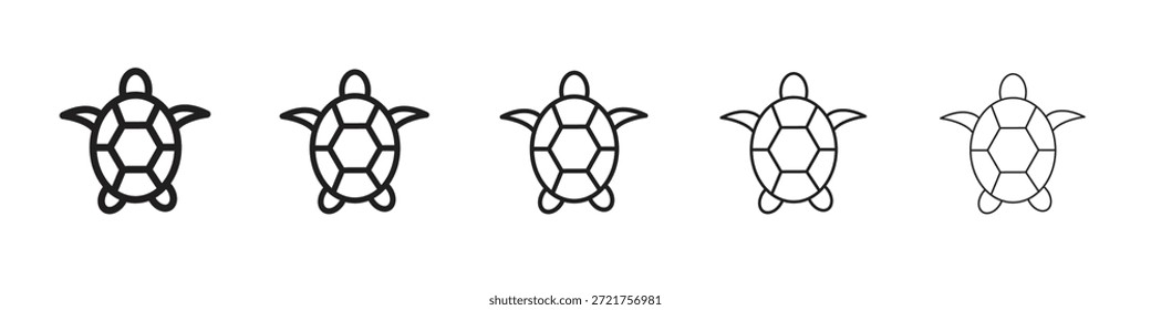 Sea turtle icon. Simple outline style. Graphic elements.