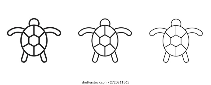 Meeresschildkröte Symbol auf weißem Hintergrund, bearbeitbare Vektorgrafik