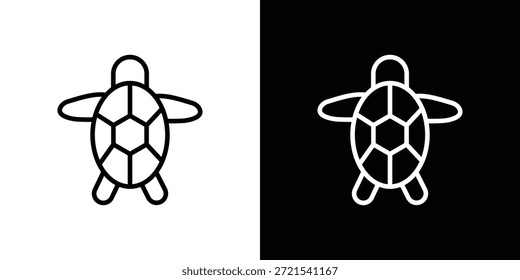 Sea turtle icon in trendy stroke thin linear style.