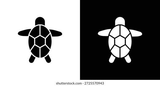 Seeschildkröte Symbol in trendigem Strich dünn linear Stil.