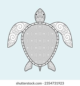 Sea turtle icon vector design illustration line art. Eps 10