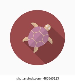 Sea turtle  icon, Vector flat long shadow design. EPS10