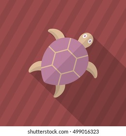 Sea turtle  icon, Vector flat long shadow design. EPS10