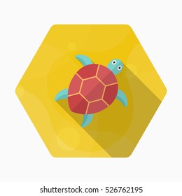Sea turtle  icon, Vector flat long shadow design. EPS10
