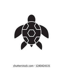 icono de la tortuga marina vector con estilo glifo. icono del pictograma