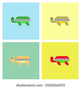 Sea turtle icon. Vector illustration set