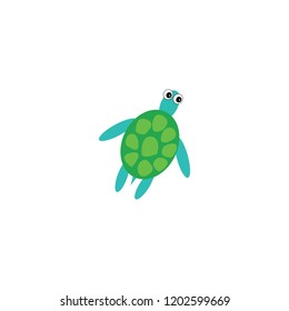 Sea turtle icon. Vector illustration. Cartoon style.