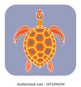 Sea turtle icon. Vector illustration. Color image vector illustration