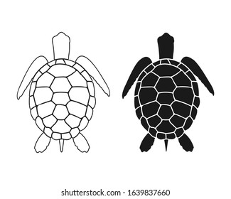 Sea turtle icon. Vector illustration isolated o white background