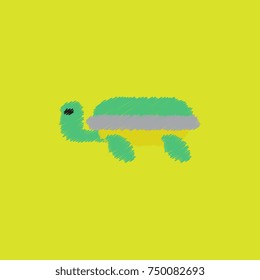Sea turtle icon. Vector illustration in Hatching style