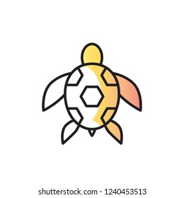 sea turtle icon vector with shadow style. diving icon