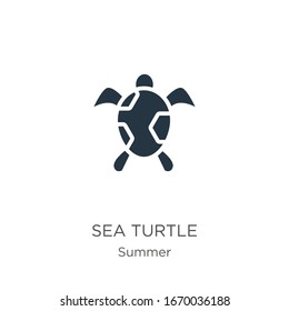 Sea turtle icon vector. Trendy flat sea turtle icon from summer collection isolated on white background. Vector illustration can be used for web and mobile graphic design, logo, eps10