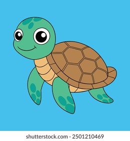 Sea Turtle Illustration - Cute and Detailed Marine Turtle Vector Art