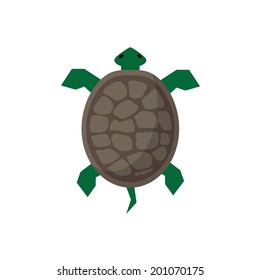 Sea Turtle Illustration Flat Style Shadow Stock Vector (Royalty Free ...