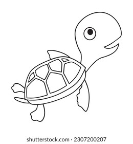 
sea turtle illustration line art