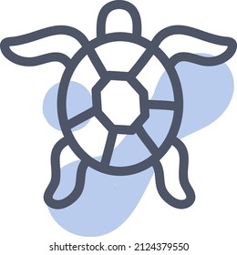Sea turtle, illustration, vector on a white background.