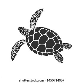 Sea turtle. Isolated turtle on white background. Reptile