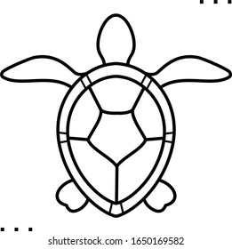 Sea turtle line art icon 