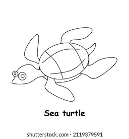 Sea Turtle Line Art Illustration Animal Stock Vector (Royalty Free ...