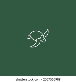 Sea Turtle Line Art. Simple Minimalist Logo Design Inspiration. Vector Illustration.
