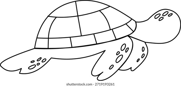 Vector de arte de la línea de la tortuga marina