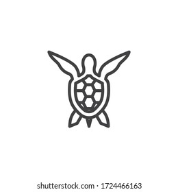Sea turtle line icon. linear style sign for mobile concept and web design. Ocean animal, turtle outline vector icon. Symbol, logo illustration. Vector graphics