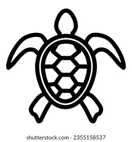 Sea turtle line icon, ocean animals concept, tortoise sign on white background, Turtle silhouette icon in outline style for mobile concept and web design. Vector graphics