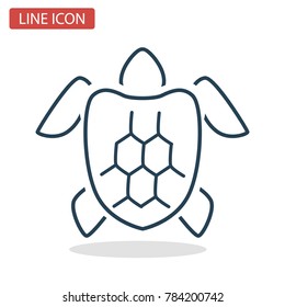 Sea turtle line icon for web and mobile design