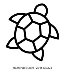 Sea turtle line icon, worldwildlife concept, sea turtle vector sign on white background, turtle outline style mobile concept web design. Vector graphics.