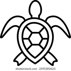 Sea Turtle Line Vector Icon Design