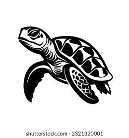 Sea Turtle Logo Black and White