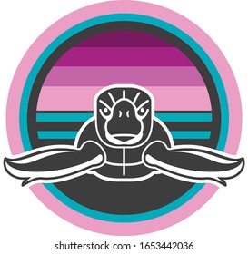 Sea Turtle Logo. Colorful Turtle. Vector Illustration.