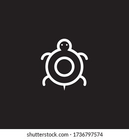 Sea turtle logo design with circle combination