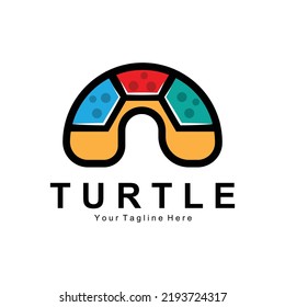 Design des Logos für Meeresschildkröten, Geschützte Darstellung des Amphibienzeichens für Meerestiere, Vektormarken-Firmenidentität