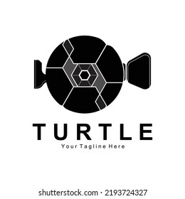 Sea Turtle Logo Design Protected Amphibian Marine Animal Icon Illustration, Vector Brand Corporate Identity