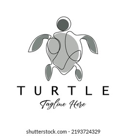 Sea Turtle Logo Design Protected Amphibian Marine Animal Icon Illustration, Vector Brand Corporate Identity