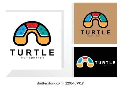 Sea Turtle Logo Design Protected Amphibian Marine Animal Icon Illustration, Vector Brand Corporate Identity