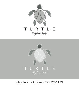 Sea Turtle Logo Design Protected Amphibian Marine Animal Icon Illustration, Vector Brand Corporate Identity